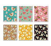 CREATCABIN 6Pcs 6 Styles Chicken Dish Towels Animal Swedish Dish Cloth Cotton Cellulose Reusable Washable Absorbent Farmhouse Dishcloth Rags for Home Kitchen Housewarming Cleaning Wipes 7.7 x 6.8 Inch