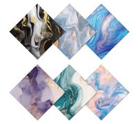 CREATCABIN 6Pcs Marbling Eyeglass Cleaning Cloth Microfiber Cleaning Cloths for Glasses Cleaner Wipes Microfiber Cloth Reusable Glass Clean Cloths for Phone Lens Laptops Screens 6x6Inch