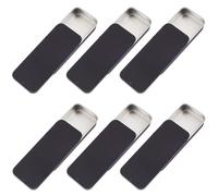 CREATCABIN 6Pcs Mini Tin Box Black Metal Boxes Tinplate Portable Sliding Lid Rectangular Small Packaging Cases Storage Organizer Container for Jewelry Candy Crafts Card Holder 3.15 x 1.34 x 0.47