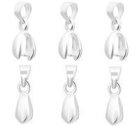 CREATCABIN 6Pcs Pinch Clip Bail Clasp 925 Sterling Silver Pendant Clasp Ice Pick Pinch Bails Clasp Dangle Charm Connectors Findings Pinch Clip Clasp for DIY Crafting Jewelry Making Buckle 10x5.5x3.5mm