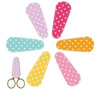 CREATCABIN 6Pcs PU Leather Scissor Sheaths Scissors Protective Covers Polka Dot Sewing Sheath Scissor Tip Covers Portable Collect Bags for Eyebrow Trimming Beauty Tool Protection Cover Bags 2.5x6.5cm