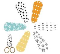CREATCABIN 6Pcs PU Leather Scissors Sheaths Shears Protective Covers Star Scissor Tip Covers Safety Sewing Sheath Portable Collect Bags for Sewing Quilting Crafts Facial Hair Trimming 2.5x6.5cm
