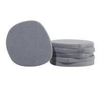 CREATCABIN 6Pcs Round Diatomaceous Earth Coasters Gray Drink Coaster Natural Stone Absorbent Diatomite Water Quick Dry Soap Holder Mat Tray for Kitchen Bathroom Decor Accessories 3.9 x 3.9 Inch