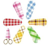 CREATCABIN 6Pcs Scissor Tip Covers Scissors Leather Sheath Safety Scissors Covers Protective Tartan Sewing Scissor Sheath Portable Collect Bags for Embroidery Quilting Crafts Beauty Tool 2.5x6.5cm