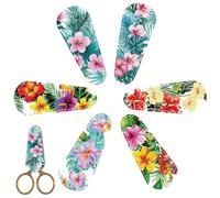 CREATCABIN 6Pcs Scissors Sheaths Shears Protective Covers Scissor Tip Covers Synthetic Leather Safety Flower Sewing Sheath Portable Collect Bags for Sewing Crafting Facial Hair Trimming 2.5x6.5cm