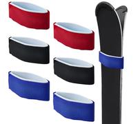 CREATCABIN 6Pcs Ski Strap Fasteners Adjustable Snow Ski Wraps Ties EVA Snowboard Straps with Foam Protective Pad Pole Ski Carrying Strap for Multi-Use Gear Organizer Winter Sports Gift 18.3x2Inch