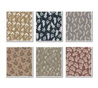 CREATCABIN 6pcs Swedish Dishcloths for Kitchen Cellulose Sponge Cleaning Cloths Reusable Dish Towels Absorbent Dish Rags Quick Dry Washable Paper Towels Cloth Home Counter Wipe (Retro Leaf) 7.7×6.8in