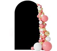 CREATCABIN 7.2FT Black Wedding Arch Cover Adjustable Wedding Arch Stand Covers Thick Backdrop Cover Elastic Polyester for Arch Birthday Party Ceremony Banquet Photography Background Decor