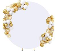 CREATCABIN 7.2FT Wedding Arch Cover Round Wedding Arch Stand Background Covers Adjustable Circle Backdrop Cover Polyester for Wedding Arch Birthday Party Ceremony Banquet Photography Decoration White