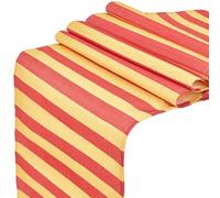 CREATCABIN 72 x 13.2 Inch Orange Striped Table Runner Rectangle Tablecloth Runner Colorful Polyester Classic Stripe Rustic Elegant Cloth Soft Tablecloth for Desk Events Banquet Dinner Party DIY Decor