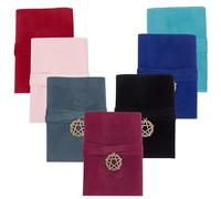 CREATCABIN 7Pcs Velvet Tarot Card Bags Set Tarot Storage Holder Bag Case Tarot Spread Cloth Wrap Pouches Card Holders with Star Pendants for Tarot Cards Oracle Deck Playing Cards Black Blue Pink