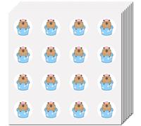 CREATCABIN 8 Sheets 128Pcs Mini Capybara Stickers Small Animal Decals Cute Cartoon Waterproof Vinyl Self-Adhesive Teacher Reward Sticker Seal Labels for Water Bottles Laptop Tablet Luggage Craft 2.5cm