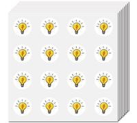CREATCABIN 8 Sheets 128Pcs Mini Light Bulb Stickers Bulk Lightbulb Stickers Small 1 Inch Yellow Bulb Icon Labels Adhesive Waterproof Scrapbooking Decals for Schedule Teacher Rewards Laptop Planner