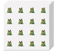 CREATCABIN 8 Sheets 128Pcs Small Frog Stickers Waterproof Animal Planner Stickers Adhesive Mini Round Cartoon Green Frogs Motivational Decals for Crafts Scrapbooking Calendars Phone Luggage Cup Diary