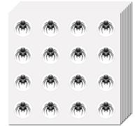CREATCABIN 8 Sheets 128Pcs Small Spider Stickers Planner Sticker 1 Inch Round Plastic Waterproof Adhesive Black Cartoon Decals Labels for DIY Cup Laptop Hat Scrapbooking Calendars Halloween Crafting
