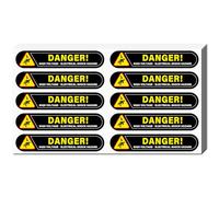 CREATCABIN 8 Sheets DANGER Warning Stickers Mini PVC Coated Self Adhesive Stickers Waterproof Caution Sign Safety Danger Voltage Decals Black/Yellow 174x276mm-High Voltage Electrical Shock Hazard