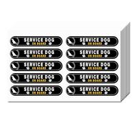 CREATCABIN 8 Sheets Service Dog on Board Stickers Mini Vinyl Warning Stickers Black White Yellow Coated Self Adhesive Waterproof Service Dog on Board Decals Safety Sign for Wall 174x276mm