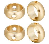 CREATCABIN 80Pcs/Box 24K Gold Plated Circle Round Bead Frame 2 Hole Spacer Brass Beads Frames Connector Ring Links for Beading Earring Bracelet Necklace DIY Jewelry Making Crafts Christmas 6mm Golden