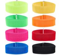 CREATCABIN 8Pcs 3 Legged Race Bands Three Legged Race Firm Elastic Tie Rope Durable Colorful Outdoor s Teamwork Birthday Party for Adults Family Field Day Carnival Supplies Backyard Activity