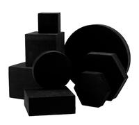 CREATCABIN 8Pcs 8 Styles Geometric Cube Photo Props Set Hard Foam Display Pedestals Photo Props Square Hexagon Round Photography Background Props for Goods Jewelry Cosmetics Makeup Tools Crafts Black