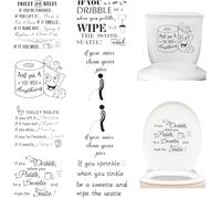 CREATCABIN 8Pcs 8 Styles Toilet Stickers If You Miss Clean You Piss Decals Decor Art Toilet Seat Vinyl Wall Decoration Mural Decals Waterproof Removable for Rules WC Restroom Bathroom Washroom Sign