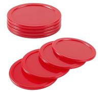 CREATCABIN 8PCS Air Hockey Pucks 2.5 Inch Heavy Replacement Pucks Standard Plastic Lightweight for Tables Equipment Practicing Training Sets Entertainment Party Accessories Indoor Adults Red