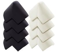 CREATCABIN 8Pcs Rubber Corner Guards Safety Corner Protectors Table Corner Cushion Soft Foam with Strong Adhesive Safety for Sharp Corner Table Desk Bed Furniture Wall 2.2x2.2 Inch White & Black