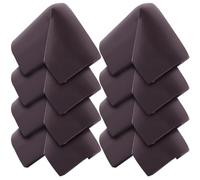 CREATCABIN 8Pcs Safety Corner Protectors Rubber Table Corner Guard Soft Foam Table Corner Cushion Thick with Strong Adhesive for Sharp Corner Desk Bed Furniture Chair Wall 2.2x2.2 Inch Dark Brown