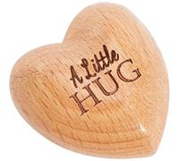 CREATCABIN A Little Hug Wooden Heart Ornaments Tiny Hug Token Solid Olive Wood Heart Isolation Gift Hand Holding Missing You Gift Thinking of You Present For Lover Friends Family Couple 1.25 Inch