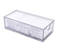 CREATCABIN Acrylic Face Towel Holder Clear Box for Clean Towels Containers Stackable Facial Towelettes Box Bin Bathroom Counter Storage Drawer for Clean Skin Club Countertop Organization 6.5x3x2 Inch