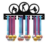 CREATCABIN Acrylic Medal Holder Gymnastics Dance Medal Hanger Display Sports Hooks Stand Wall Mount Hanger Hanging for Home Badge 2 Lines Athletes Medalist Running Soccer Over 20