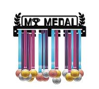 CREATCABIN Acrylic Medal Holder My Medals Holder Display Hanger Rack Frame Stand Wall Mount Hanging for Home Badge 2 Lines Athletes Medalist Running Soccer Gymnastics Over 20 Medals