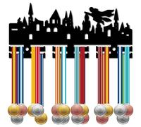 CREATCABIN Acrylic Medal Holder Sports Medals Hanger Display Magic World Castle Medal Rack Hanging Awards Wall Mounted Decor Hold 40+ Medals for Athletes Players Running Race Home Badge 11.4x5.1 Inch