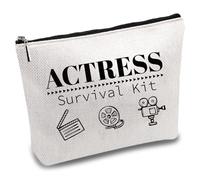 CREATCABIN Actress Makeup Bags Multipurpose Canvas Bag Polycotton Cosmetic Multi-Purpose Makeup Travel Bags with Zipper Work Pencil Canvas Pouch Bag for Drama Student Actress Acting Gifts 10 x 7 Inch