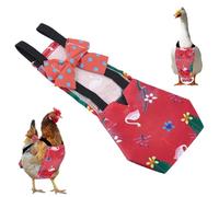 CREATCABIN Adjustable Chicken Diapers Washable Duck Diapers Red Polyester Waterproof Pet Ducking Nappy Poultry Clothes Supplies with Bow Tie for Indoor Chickens Goose Hens Accessories 9.45 x 4.33 Inch