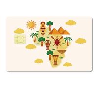 CREATCABIN Africa Map Card Skin Sticker Debit Credit Card Skins Covering Bank Card Protecting Decals Removable Wrap Waterproof Scratch Proof No Bubble Slim for EBT Transportation Key Card 7.3x5.4Inch