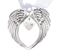 CREATCABIN Angel Wings Memorial Ornaments Christmas Tree Heart Hanging Pendant Those We Love Don't Go Away They Fly Beside Us Bauble Style Xmas Decor Memory Gifts for Loss Mum Dad Grandma