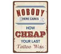 CREATCABIN Bar Metal Sign Tattoo Wall Decor Vintage Retro Art Tin Hanging Iron Painting Poster Plaque for Bar Pub Bathroom Bedroom Farm Tattoo Shop Garden Garage Funny Decorations Gift 8 x 12 Inch