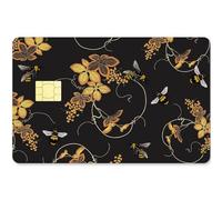 CREATCABIN Bee Card Skin Sticker Debit Credit Card Skins Covering Branches Leaves Personalizing Bank Card Protecting Decals Waterproof No Bubble Slim for EBT Transportation Key Card Black 7.3x5.4Inch
