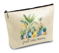 CREATCABIN Best Teacher Ever Makeup Bags for Purse Multi-Function Canvas Cosmetic Bag Zipper Toiletry Travel Washing Bag Make, Just One More, 25x18cm, Just One More