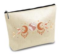 CREATCABIN Best Teacher Ever Makeup Bags for Purse Multi-Function Canvas Cosmetic Bag Zipper Toiletry Travel Washing Bag Make, Phase of the Moon, 25x18cm