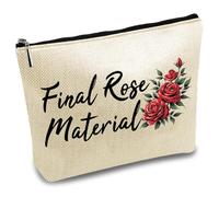 CREATCABIN Best Teacher Ever Makeup Bags for Purse Multi-Function Canvas Cosmetic Bag Zipper Toiletry Travel Washing Bag Make, Rose, 25x18cm, Rose