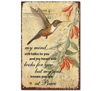 CREATCABIN Bird Tin Sign Vintage Metal Sign Poster Retro Painting Plaque Iron Sign Wall Decor Art Watercolor Mural Hanging Sign for Bar Club Restaurant Cafe Home Christmas Decor Gift 12 x 8Inch