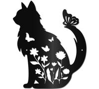CREATCABIN Black Cat Metal Wall Art Iron Wall Decor Hanging Wall Display Simple Home Decoration Living Room Bedroom Kitchen Gift for Women Men Birthday Housewarming Party 11.8x9.8 Inch Black Cat