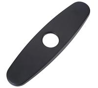 CREATCABIN Black Faucet Plate Oval Faucet Hole Covers Sink Hole Cover 304 Circular Stainless Steel Deck Plate for Kitchen Plumbing Escutcheon for 1 or 3 Hole Bathroom Kitchen Tap 10.04×2.76In Black