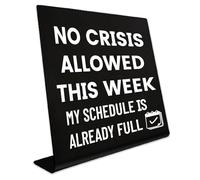 CREATCABIN Black Funny Desk Office Sign Stainless Steel Desk Sign Table Decor Work Humor Decor Cubicle Shelf for Coworker Employee Boss Day Gift 4x4x1Inch-My Schedule Is Already Full