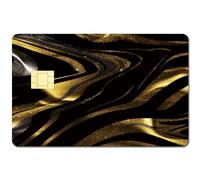 CREATCABIN Black Golden Quicksand Credit Card Skins Debit Card Skin Sticker Covering Personalizing Bank Card Protecting Decals Waterproof Removable No Bubble Slim for Transportation Card 7.3x5.4Inch
