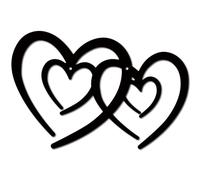 CREATCABIN Black Metal Heart Wall Decor Metal Wall Art Sculptures Iron Hollow Double Hearts Hanging Decorative Sign Ornament for Living Room Home Office Kitchen Garden Balcony 7.9 x 11.8 inch