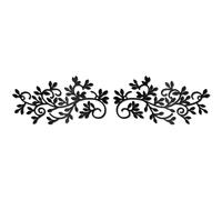 CREATCABIN Black Metal Vine Wall Decor Metal Leaf Wall Art Iron Symmetry Silhouette Tree Leave Plant Sculpture Artwork Sign Ornament Decoration for Living Room Office Garden Balcony 7.9 x 3.9 Inch