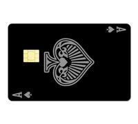 CREATCABIN Black Spade A Card Stickers Skin Playing Ace Bank Card Cover Debit Credit Card Skin Decals Waterproof Protecting Personalizing Card Sticker No Bubble for Transportation Key Card 7.3x5.4Inch